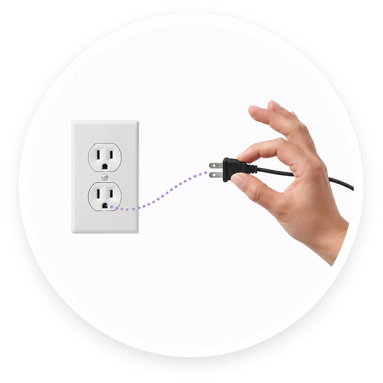Connecting the grounding cord to a grounded outlet