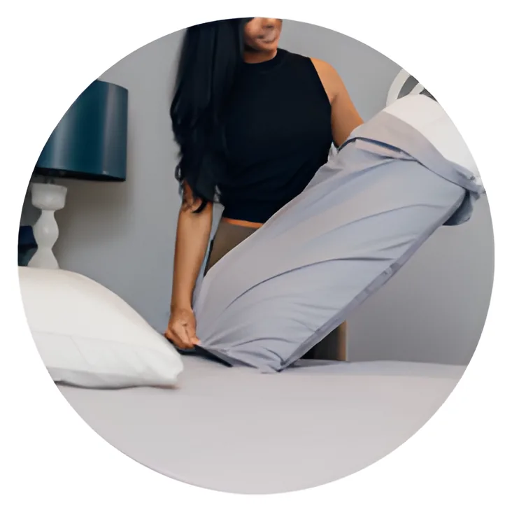 Placing the grounding pillowcase over a pillow